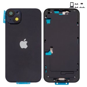 Корпус для iPhone 14 Plus, черный, с держателем SIM карты, с боковыми кнопками, Original PRC , EU Version, midnight