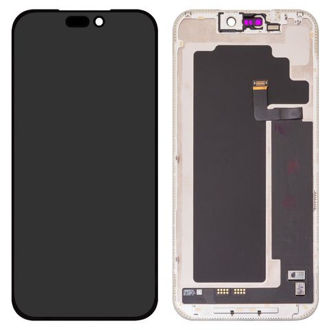 Дисплей для iPhone 17 Pro Max, чорний, з рамкою, Оригінал переклеєне скло 