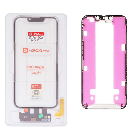 Сенсорный экран G+OCA PRO для iPhone 13 Pro, с рамкой, с ОСА пленкой, черный, без микросхемы