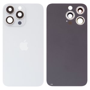 Задняя панель корпуса для iPhone 13 Pro, серебристая, белая, со стеклом камеры, Silver, small hole