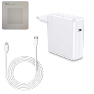Сетевое зарядное устройство для Apple, 61 Вт, Power Delivery PD , белый, c кабелем USB тип C к USB тип C