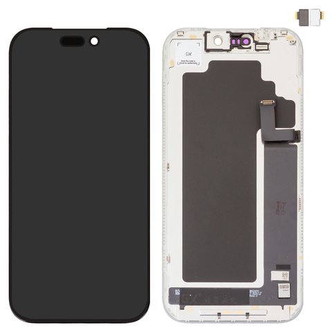 Дисплей для iPhone 17 Pro, чорний, з рамкою, High Copy, OLED , GX OEM soft, 120Hz