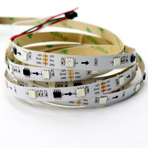 Світлодіодна стрічка RGB SMD5050, WS2811 (біла, з управлінням, IP20, 12 В, 30 діодів/м, 1 м) Світлодіодна стрічка RGB SMD5050, WS2811 (біла, з управлінням, IP20, 12 В, 30 діодів/м, 1 м)